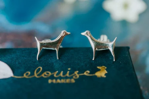 Jack Russell Dog Cufflinks, handmade with Sustainable Silver, Box Shot
