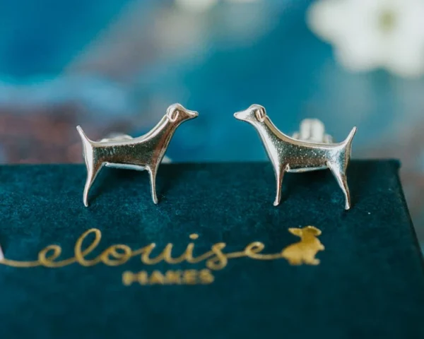 Jack Russell Dog Cufflinks, handmade with Sustainable Silver, Box Shot