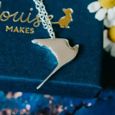 Kestrel Necklace, handmade with Sustainable Silver, Box Shot