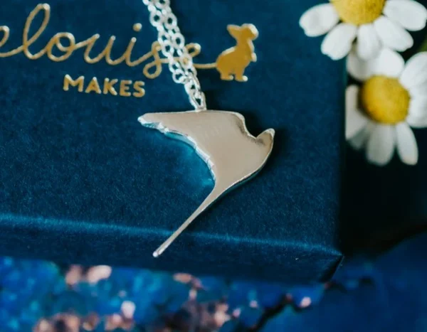 Kestrel Necklace, handmade with Sustainable Silver, Box Shot