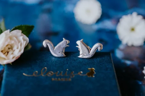 Squirrel Cufflinks, handmade with Sustainable Silver, Box Shot