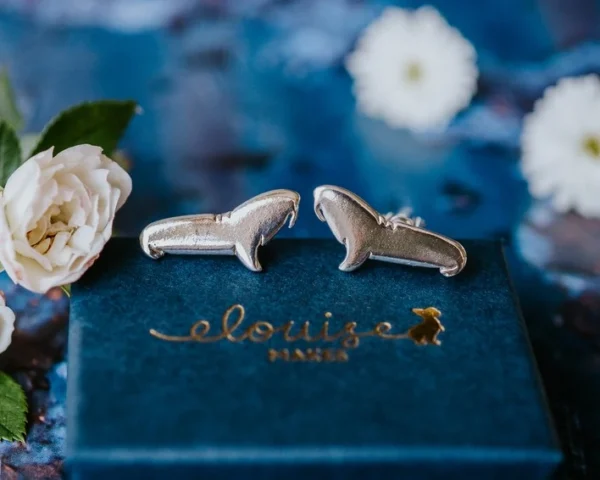 Walrus Cufflinks, handmade with Sustainable Silver, Box Shot
