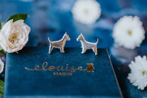 Westie Dog Cufflinks, handmade with Sustainable Silver, Box Shot