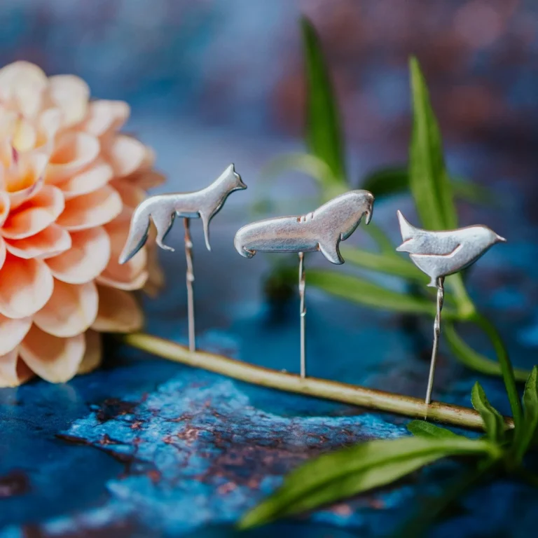 Animal Inspired Pins made from recycled Silver and Gold