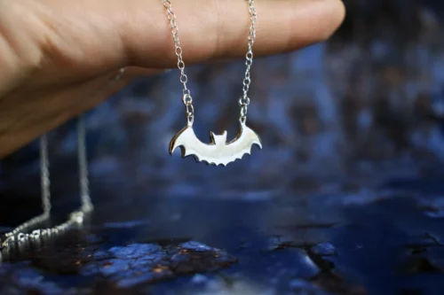 Bat Necklace, Handmade from Sterling Silver
