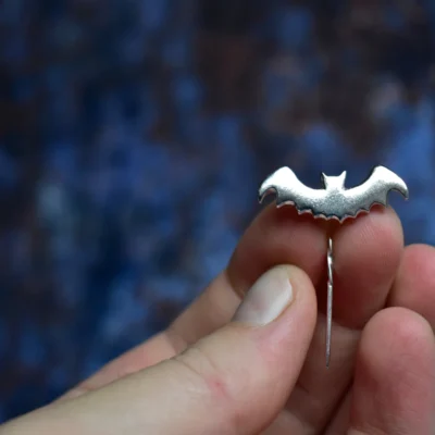 Bat Pin, Handmade from Sterling Silver