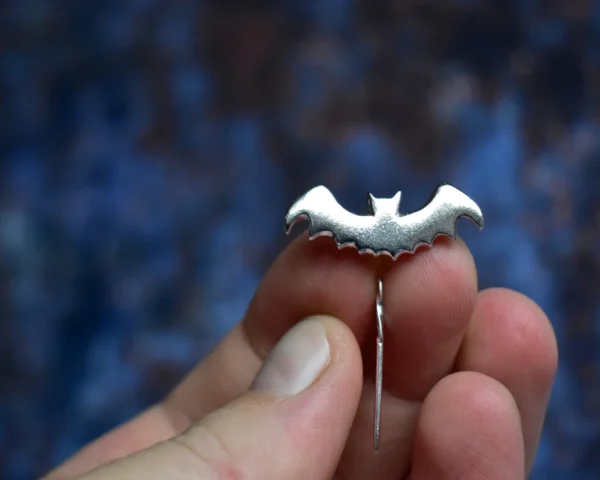 Bat Pin, Handmade from Sterling Silver