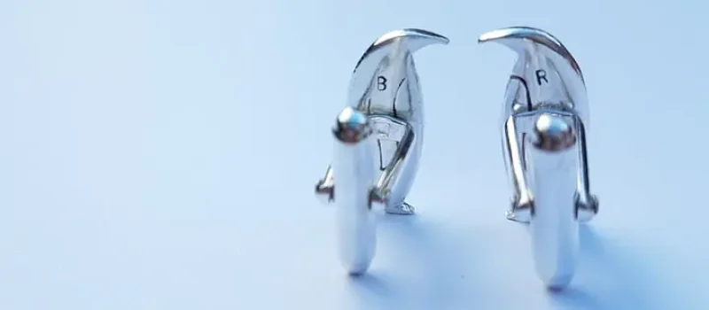 Penguin Cufflinks with Letterstamping - Bespoke Commission of Silver Jewellery, Animal Inspired