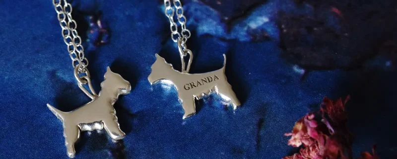 Westie Terrier SIlver Dog Necklace Personalised for Grandad